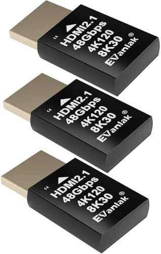 4K 120Hz HDMI 2.1 Dummy Plug edid Headless - Emulatore di schermo virtuale ad alta risoluzione per PC, cuffie VR mining criptovaluta | Supporta 8K @30Hz, adattatore per schermo fantasma senza