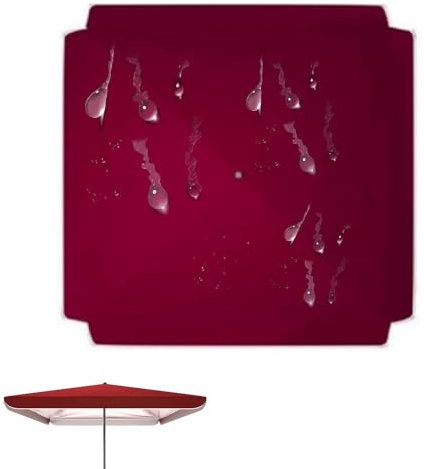 IMUNKT Housse De Rechange pour Parasol Carré 300 X 300cm, Toile De Parasol De Rechange, Auvent De Rechange avec Bordure, Tissu Oxford Anti-UV, Bordeaux(Burgundy,300x300cm(10x10ft))