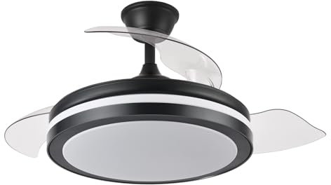levitantes Ventilador negro 72w 6120lm 3 aspas 32/47 x 50/107 cm, temperatura regulable, mando