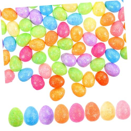 DIYEAH 300 Stück Bunte Schaumeier geformt Party Konfetti-Eier verschieden Stuffer ostereierfarbe easter eggs easter egg decoration easter present NEIN -Glitzerschaum Miniatur-Glitzer-Ei