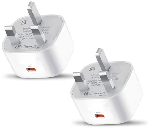 2Pack 45W USB C Charger Plug for Samsung Galaxy S25 Ultra/S24 Plus/S23 FE/S22/S21,Z Fold 5 6/Z Filp/A56 A36 A26 A55 5G A53 A54 A25 A15 A16,Phone 16 Pro 16e Type C Super Fast Charging Phone Adapter