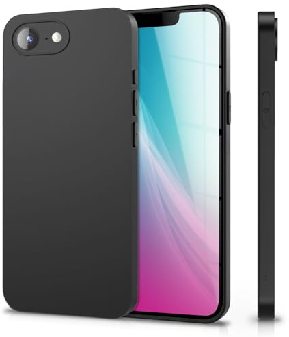 NALIA Matte Silikonhülle für iPhone 16e / 17e - Slim, Schwarz - Hülle | Erhöhter Linsenrand, Abgedeckte Tasten mit Staubschutz, Anti-Fingerprint Struktur, Bündige Passform, STRIDER