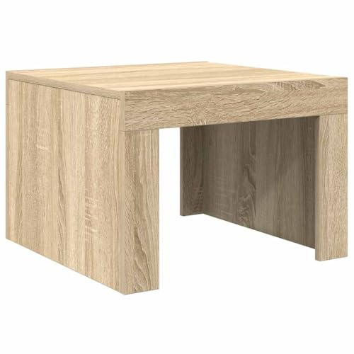 Makastle Couchtisch Rechteckig, Schuhwechselbank, Dekorativer Tisch für Fotoalbum Bücher und Grünpflanzen, Sonoma-Eiche 50x50x35 cm Holzwerkstoff