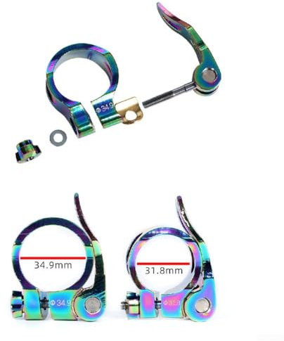 Abrazadera de tija de sillín de bicicleta de montaña con cuerpo de aleación de aluminio y palanca de liberación rápida para tija de sillín de 27.2 28.6 30.9 31.6 mm (34.9 mm)