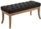 CLP Sitzbank Ramses mit hochwertiger Polsterung und Stoffbezug I Bank mit antik-Hellen Holzbeinen I Holzbank mit Einer Sitzhöhe von: 46 cm, Farbe:dunkelgrau, Größe:100 cm