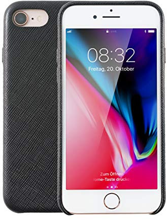 KMP Echtleder Schutzhülle für iPhone 8 Plus Black