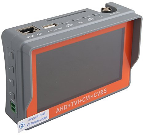 Eversecu 4 in 1 CCTV Tester Support 720P/1080P/3mp/4mp/5mp AHD, TVI, CVI & CVBS Analog Camera, Security Video Monitor with 4.3 inch LCD Screen DC12V 1A Power Output, UTP Cable Tester, PTZ Control