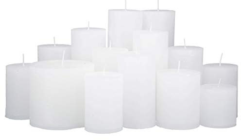 Premium Kerzenset 4,5 kg durchgefärbte Stumpenkerzen von Kerzenwelt 1. Wahl ohne Duft (weiß)