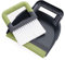 CleanPEAK Mini Portable Dustpan and Brush Set with Soft Grip Handle - 21cm x 19cm x 3cm – Grey/Green
