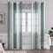 MIULEE Rideaux Voilage à Rayures Blancs et Vert, Voilages Intérieurs avec Oeillets, Beaux Voile Rideau Voilage Fenetre Chambre, Lot de 2 Transparent Rideaux Salon Hauteur 225 CM