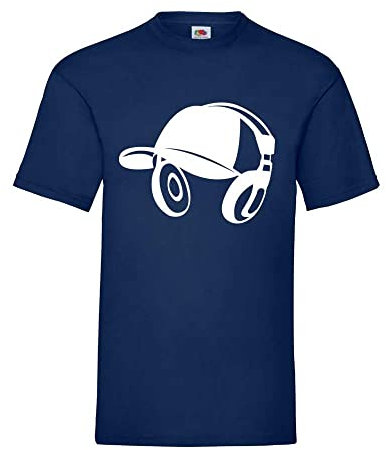 Basecap mit Kopfhörer Männer T-Shirt Navy 3XL