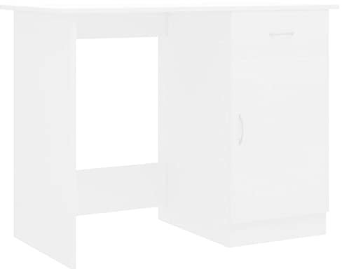 vidaXL Escritorio de Ordenador Trabajo Estudio Ejecutivo Oficina Habitación Despacho Mueble Duradera Robusta Estable de Madera Contrachapada Blanco