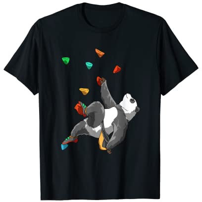 Lustiges Panda Bouldern und Klettern Geschenk T-Shirt