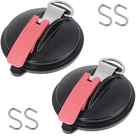 Knpwer 2pcs Auto-Saugnäpfe mit 4 S-Haken, multifunktionaler Saugnapf, für Werkstatt und Camping,Anschließen von Markisen,Auto Spanner,Ankerwerkzeug, Autohalterung, Gepäckplanen, Zelte