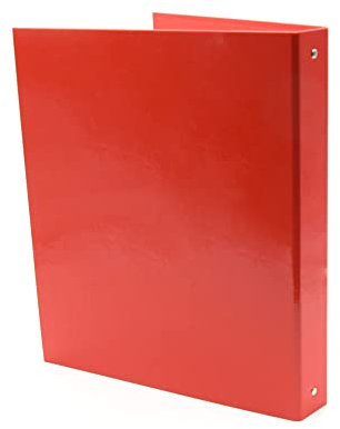 Alevar Raccoglitore ad anelli A4, in cartone rivestito lucido, 4 anelli diametro 30 mm, Colore Rosso