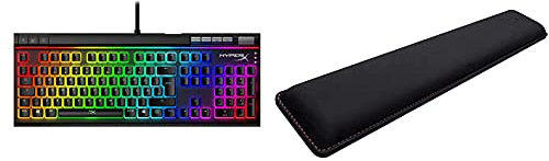 HyperX Alloy Elite 2 – Mechanische Gaming-Tastatur, Software-gesteuerte Beleuchtung und Makroanpassung, Red & HX-WR Wrist Rest Pad, Schwarz