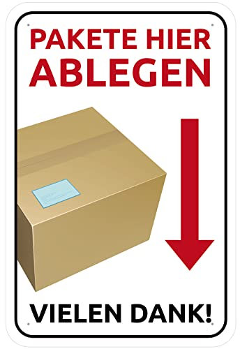 Schild 30 x 45 cm Paket Hier ablegen Vielen Dank
