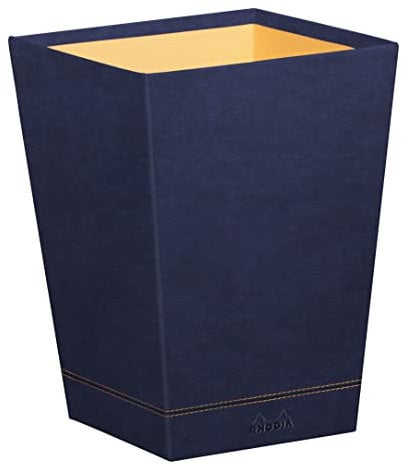 Rhodia 194627C - Papierkorb 27x27x32cm, aus Kunstleder, elegant und praktisch, 1 Stück, Blau