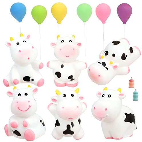 14 Stück Mini Kühe Figuren Set Geburtstags Party liefert Cupcake Figuren Cake Topper Kuchendekoration Tortendeko für Kinder Geburtstag Party Babyparty Familienessen Dekoration Ornamente