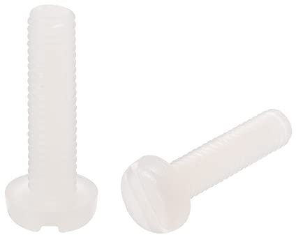 sourcing map Lot de 40 vis à métaux M3 x 12 mm en nylon à tête bombée