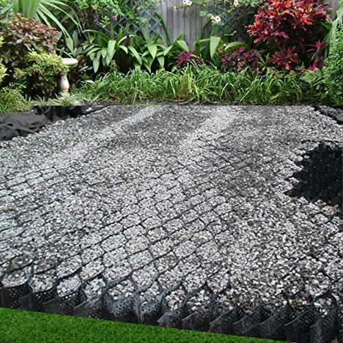 Stabilisateur Gravier Gazon Dalle Stabilisatrice 5 cm d'épaisseur Grille géocellulaire, Flexible Pliant Perméable Stabilisation du sol, Camion/RV/Véhicule/Tracteur Places de parking, 2M/4M/6M/8M/10M