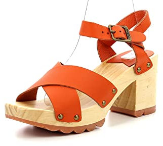 KICKERS Femme Wise Sandale à Talon, Orange Brique, 39 EU