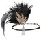IYOU Serre-tête Flapper en Cristal Bandeau Gatsby en Plumes Noir Accessoires de cheveux 1920 pour Fête de Mariage pour Femmes