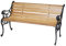 Mendler Gartenbank HWC-F98AM, Sitzbank Parkbank Holzbank, 2-Sitzer Gusseisen Holz 125cm 20kg - Hellbraun