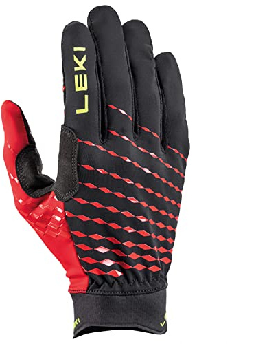 LEKI Ultra Trail Breeze Handschuhe, Black-red-Neonyellow, EU 6