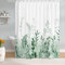 M&W DAS DESIGN Duschvorhang aus Polyester Stoff, Urwald, Wiese, grüne Pflanzen, Wasserfarbenoptik, Anti-Schimmel, wasserdicht Badevorhang inkl. 12 C-Ringe, beschwerter Saum, 180x200cm