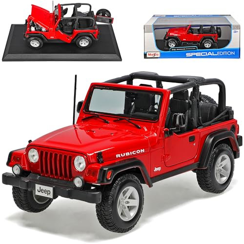 NEW Jeep Wrangler Rubicon Cabrio Rot 1/18 Modellauto Modell Auto