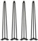 HUOLE Pieds de Meuble en Métal Noir Remplacement Pieds pour Table Chaise Meuble Meuble Scandinave 4pcs Pieds Epingle DIY Pieds pour Table Pied de Chaise,Pied de 3 Colonnes (4PC -71cm (Noir))