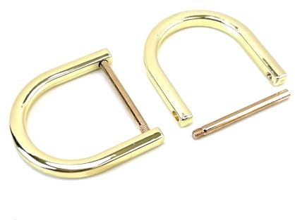 VersaKits 4 Stück robuste D-Ringe zum Einschrauben Schäkel 2,5 cm grün hellgold U Form Ersatz D-Ring für Geldbörse Schlüsselanhänger Hundehalsband