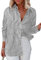 Homlan Chemisier à Manches Longues pour Femme - Rayures - Décontracté - Col en V - Chemise de Travail - Loose -, Noir, XL