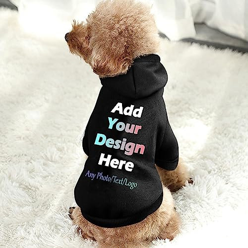 Personalisierter Haustier-Sweater Hoodie für Hunde&Katze Entwerfen Sie Ihren eigenen Haustier-Hoodie Fügen Sie Name/Text/Foto hinzu Benutzerdefiniertes Welpen-Sweatshirt mit Kapuze