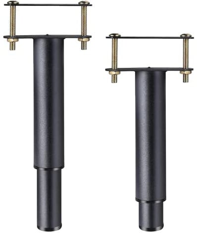 Dolenor Adjustable Bed Legs for Mattress Frame Support, Bed Support Legs, Bed Frame Center Support feet, Matte Black Heavy Duty Furniture Replacement Legs (Black bed legs 2PCS)