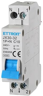 ZOREI Interruptor térmico automático, 1P+N, 220V, Stotz, 1 módulo DIN, disponible 6A, 10A, 16A, 20A, 25A, 32A (1P+N 10A)