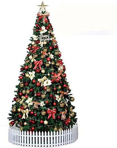 Árbol De Navidad Artificial De 9,8 Pies,con Luces LED Y Soporte De Metal 1800 Puntas 3m 3,5m 4m Luces Claras Clásicas 5 Modos De Flash para Decoración Navideña-Verde 9.8Ft(300cm) El Nuevo
