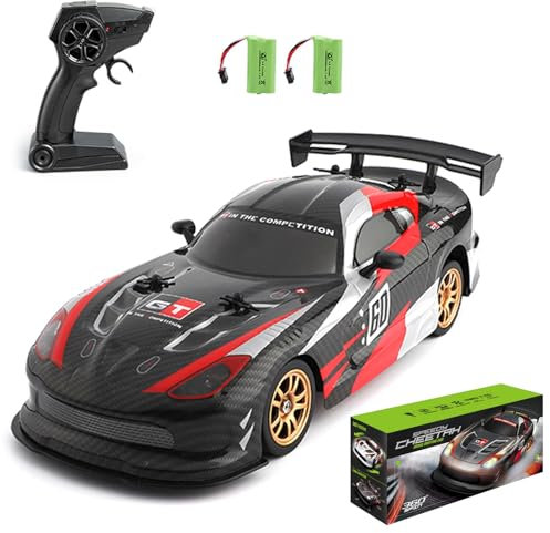 Goolsky Remote Control Cars 1:16 RC Drift Car 2.4GHz 4WD RC Racing Car with LED Lights RC Cars with 2 Rechargeable Batteries 40 Mins Play Time Great Toys for Teen