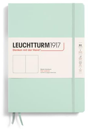 LEUCHTTURM1917 370281 Notizbuch Composition (B5), Hardcover, 219 nummerierte Seiten, Mint Green, Blanko