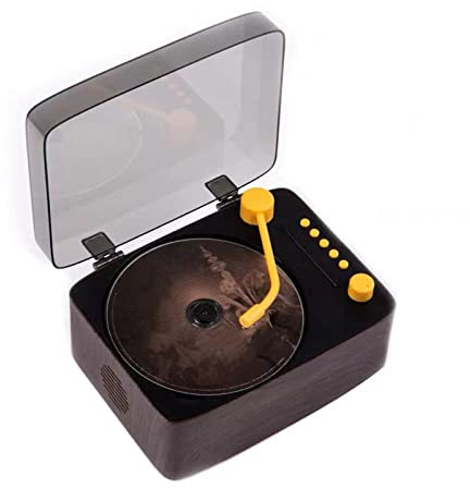 Lettore CD Vintage con Bluetooth, Lettore CD Giradischi Ricaricabile da 2200 MAh Altoparlante Bluetooth HiFi con Doppi Altoparlanti, Doppio Jack da 3,5 Mm, modalità USB, per