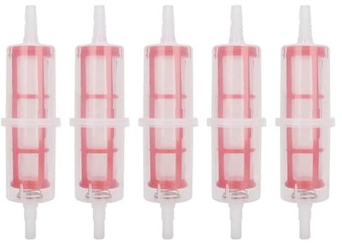 Prefiltro Gasolio, 5 Pezzi Filtro Gasolio Trasparente in Plastica, Universali Auto Ricambi Grande Filtro Carburante in Linea Auto Diesel 8mm/0,3 pollici o 10mm/0,4 pollici Tubo Flessibile
