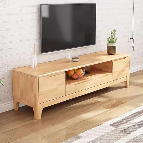 WOLWES Mobile Porta TV Legno, Mobile Basso con Cassetti, Mobile TV Tavolino TV Mobili TV per Soggiorno, Camera da Letto, Ingresso, Ufficio (Color : Natural, Size : 120cm)