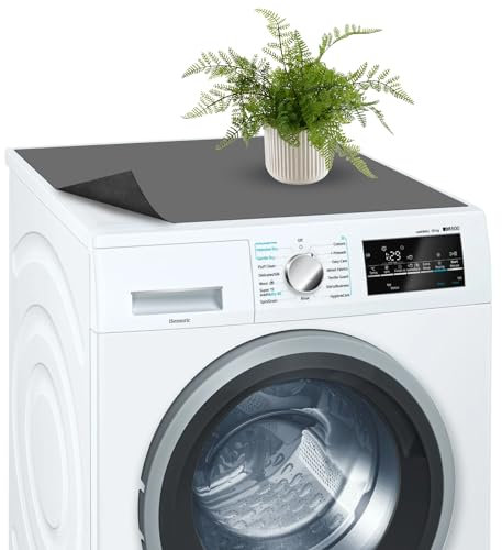 Grau Waschmaschine Matte Schutz Rutschmatte Waschmaschinenbezug 60x60cm Waschmaschinenunterlage, Universal Waschmaschine Abdeckung Rutschfest Antirutschmatte Waschmaschine Staubschutz Wasserdichte