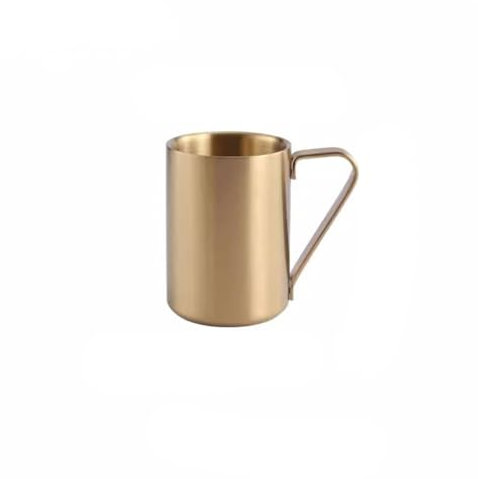 LINKIO Reusable Cups, Stackable Drinking Glasses Stainless Steel Coffee Cup Cup with Handle Mug Breakfast Milk Cup(Color:B)