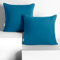 DecoKing 2 Kissenbezüge 50x60 cm Jersey 100% gekämmte Baumwolle Reißverschluss blau Amber