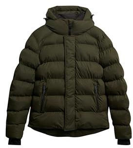 Superdry Herren Sport-Steppjacke aus Mikrofaser mit Kapuze