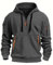 MEDUOLA Herren Kapuzenpullover Sweatshirt mit Reißverschluss Jungen und Herren Sweatshirt mit Reißverschluss Multifunktionelle Tasche Sweatshirt mit Kapuze Jogging Pullover L,Grau