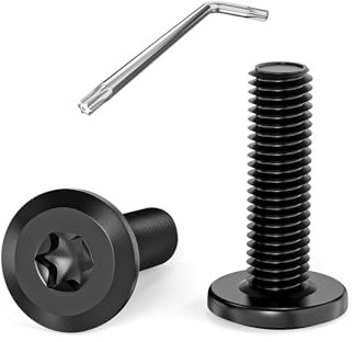 Dayalo Flachkopfschrauben, M6 Schrauben Schwarz, Torx Schrauben Maschinenschrauben Vollgewinde Edelstahl A2 V2A Möbelschrauben, 20 Stück M6x20mm, mit Torx Schlüssel
