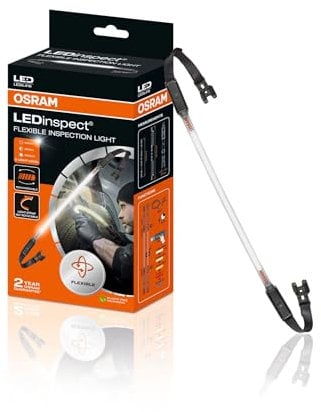 OSRAM LEDInspect Flexible Inspection Light, Luce di ispezione LED Ricaricabile, 6000K, luminosità Fino a 1000lm, Cinghie Elastiche Rimovibili